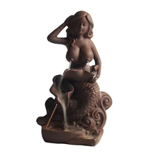 Красота древней керамической горелки ладана Русалка горелки Свеча благовония для ароматерапии горелки