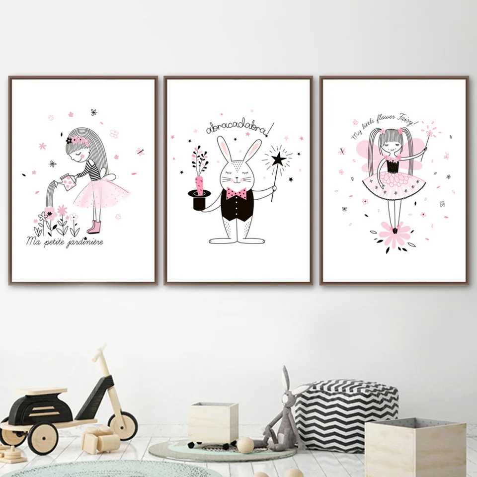 Mermaid-Rabbit-Canvas-Painting-Wall-Art-Canvas-Prints-Nordic-Posters-And-Prints-Cartoon-Wall-Pictures-Kids (1)