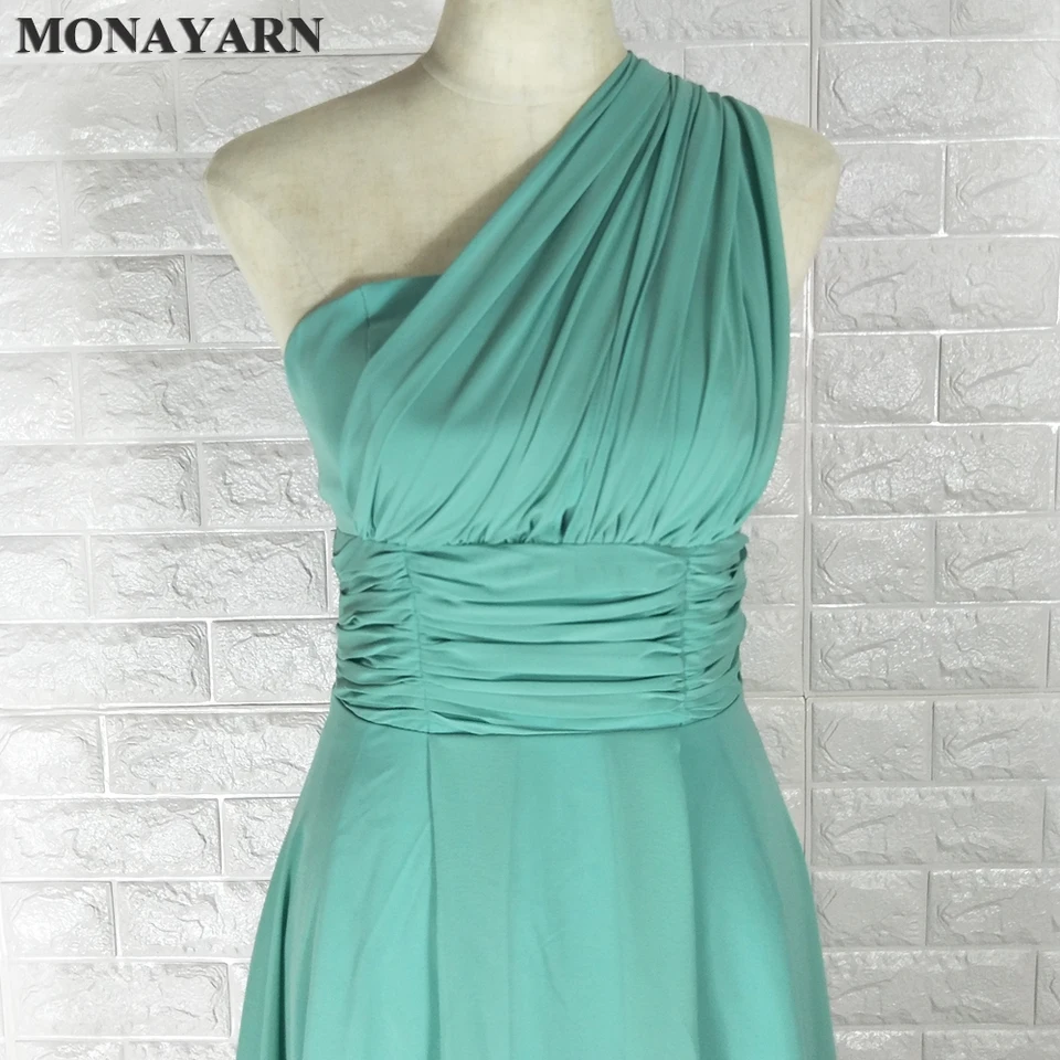 slim fit dress slacks Zapaka Women Sage Green Bridesmaid Dress with Pleated Halter Chiffon A Line Wedding Party Dress, Chiffon Color / US2 main image 1