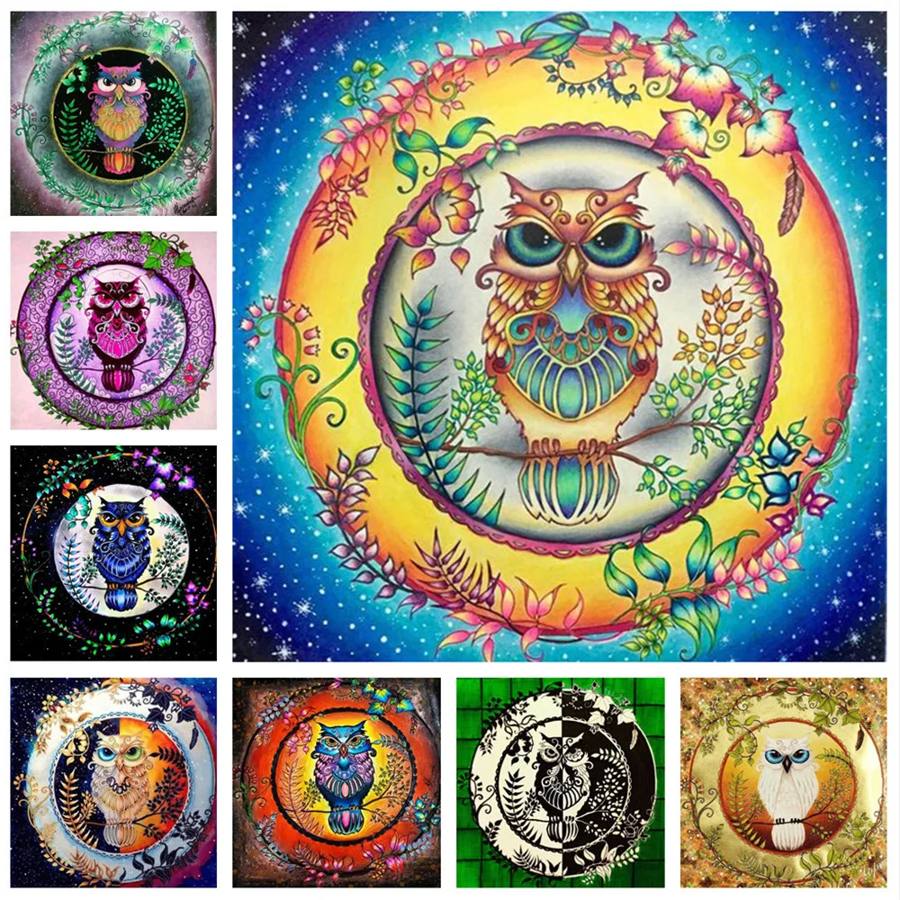 

Diamond Painting Owl Full Square Diamond Embroidery Sale Animal Rhinestone Picture 5D DIY Diamond Mosaic