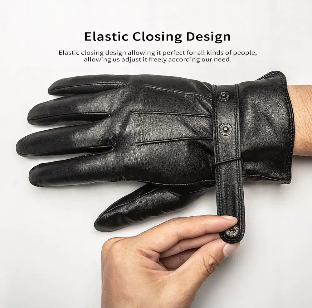 New Xiaomi Mijia Qimian Lambskin Touch Screen Finger Gloves Waterproof Spanish Raw Soft Leather Warm Winter For Women Man Drive (8)