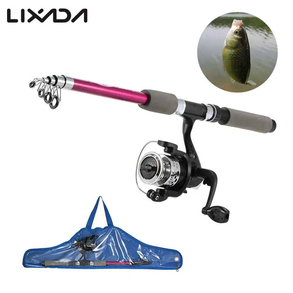 

Children's 1.8m Retractable Fishing Rod Fishing Reel Fishing Tackle Kit Portable Rod Reel Set With Fishing Bag For Kids
