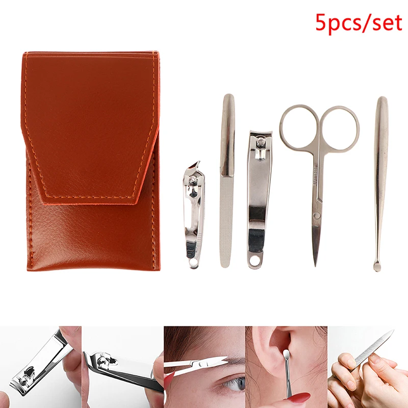 5 шт./компл. Нержавеющая сталь маникюр Nail Art инструмент кусачки для ногтей пилочка для ногтей ухо Палочки