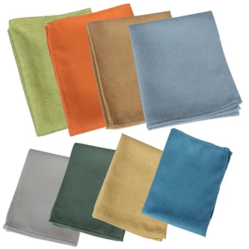 

Pure Color Cotton Napkins Hand-made Little Towel for Dinner Blue Orange Yellow Green Tableware Decoration Dining Table Props