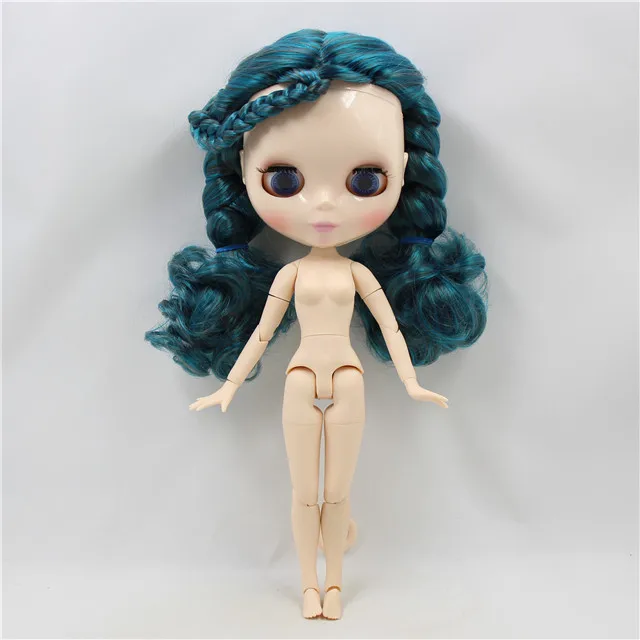 Фабрика blyth кукла зеленый микс черные волосы с косами BL4302/9016 белая кожа сустава тела 1/6 30 см - Цвет: joint nude doll