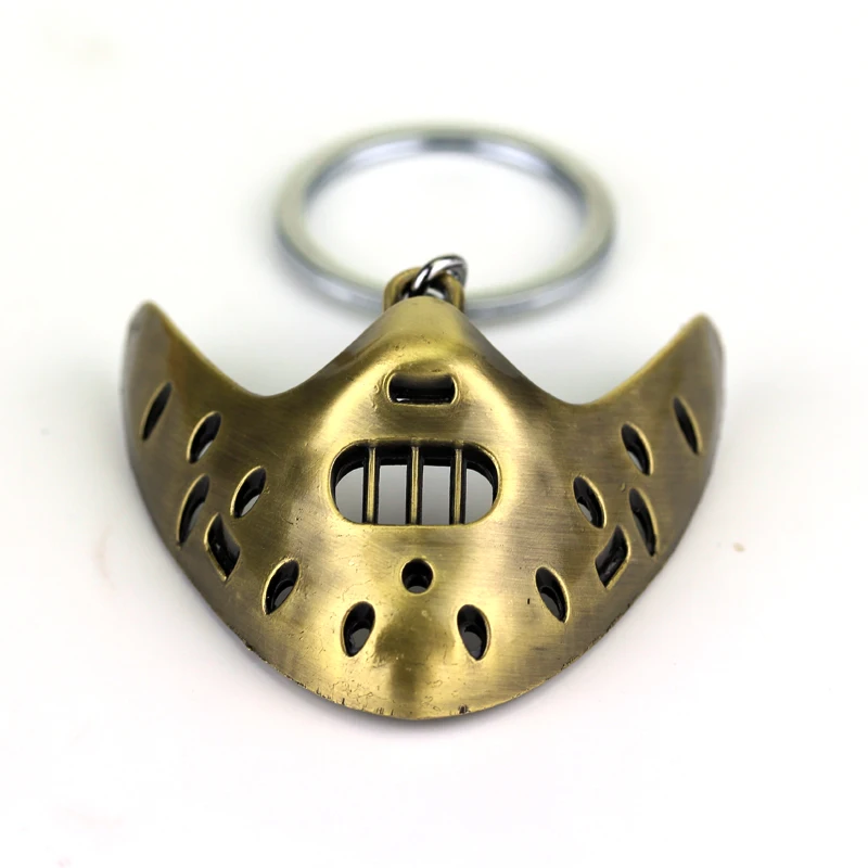 Классический фильм триллер тишина овечек 3D маска брелок Ганнибал маска с кольцом для ключей металлический брелок для мужчин
