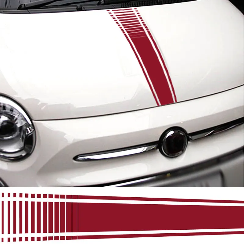  for Fiat 500 Abarth Car Bonnet Stickers Italian Flag decal graphic stripe Grande da4-0009