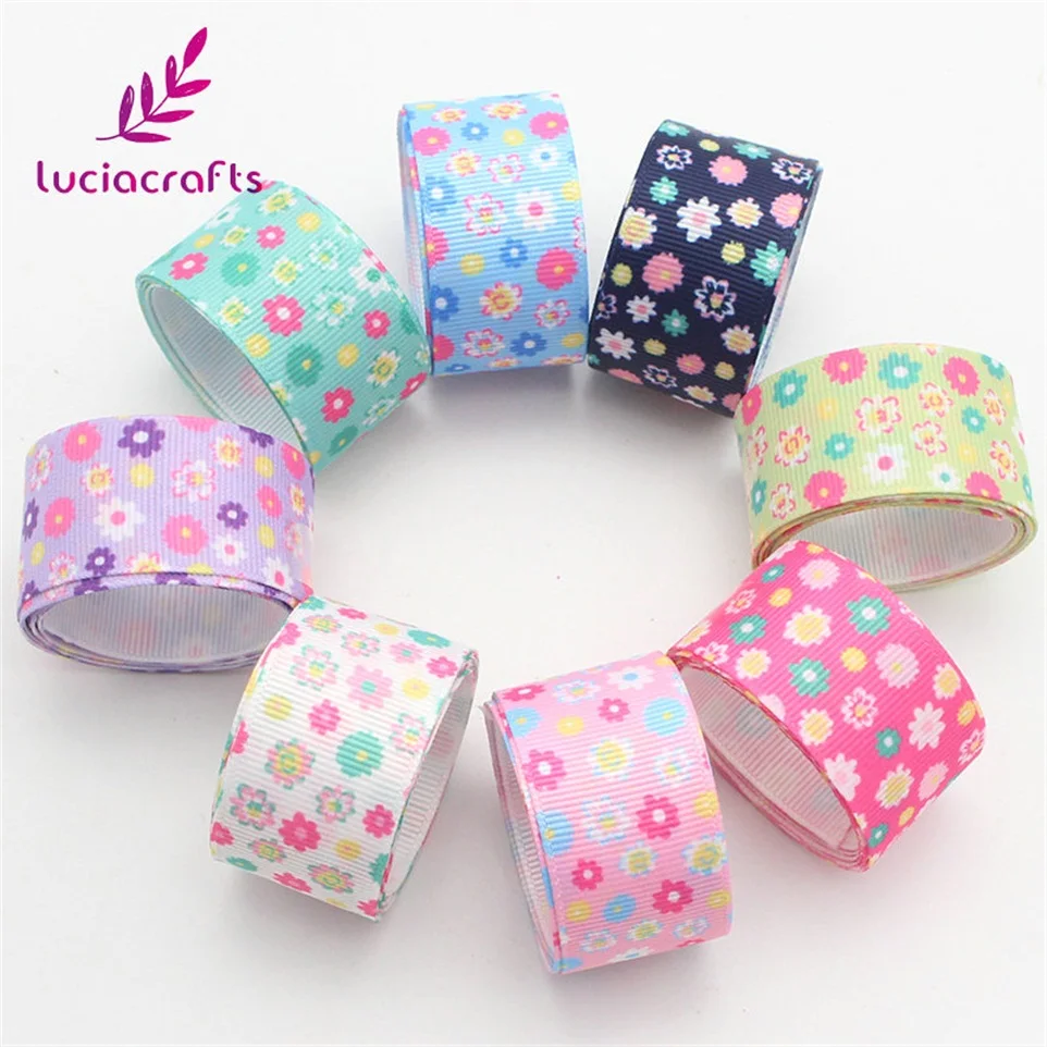 Lucia Crafts 5y/8y 25 мм Grosgrain печатные упаковочные ленты DIY Швейные аксессуары для волос ручной работы материал S0806