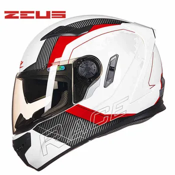 

Taiwan ZEUS ZS-813 motorcycle helmet PC Dual visor motorbike racing bicycle helmets four seasons for men/women M L XL XXL