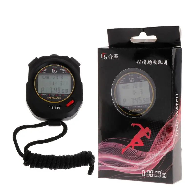 Professional Handheld Digital Stopwatch Sport Running Training Chronograph Timer 4XFD