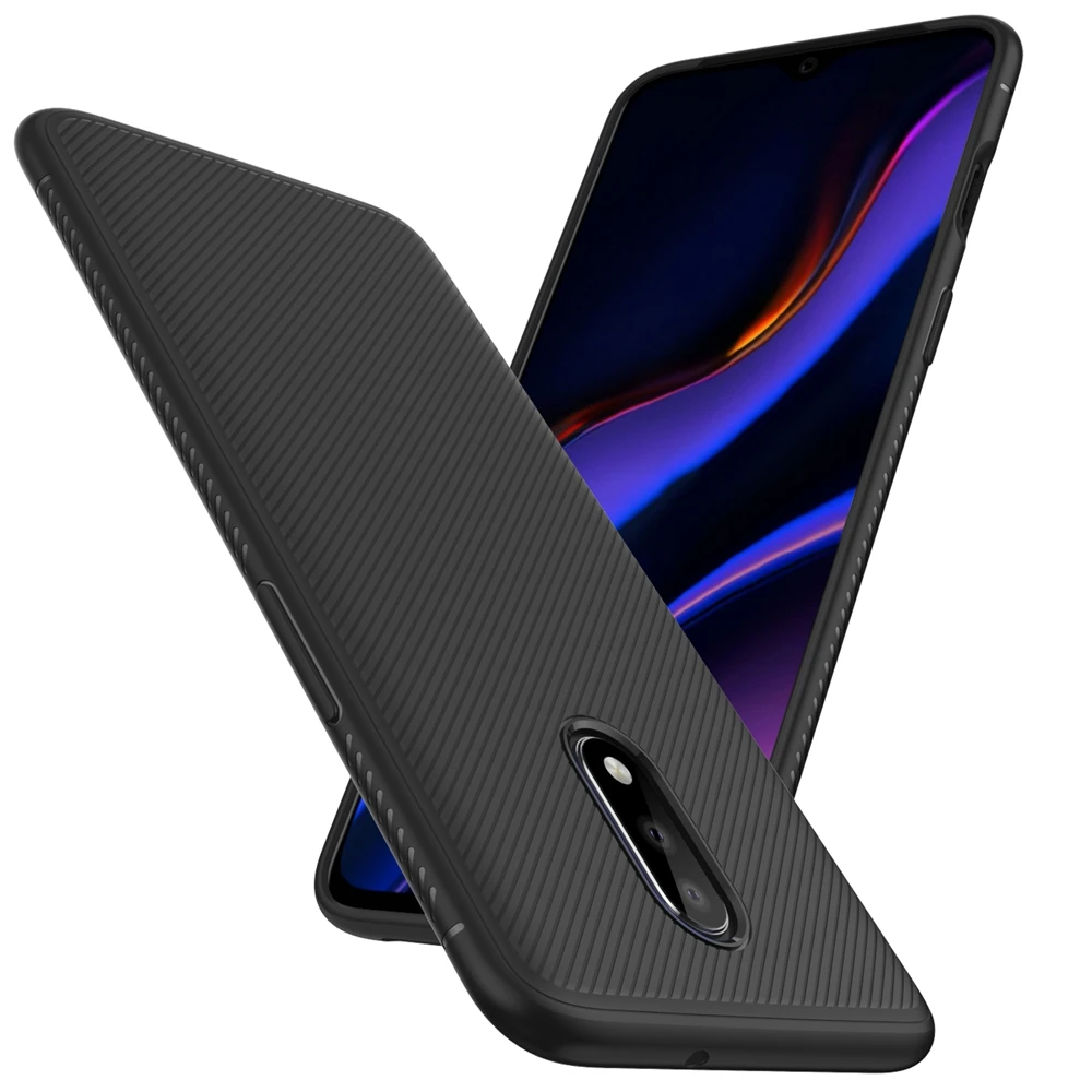 

One Plus 7 Case Luxury Environ Silicone Phone Cover for etui One Plus 7 Pro Stylish Carbon Fiber Back Cover Soft TPU Phone Case
