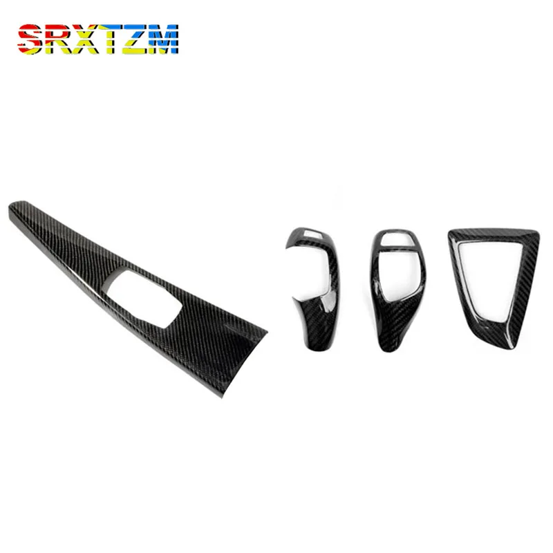 

SRXTZM Carbon Fiber Interior Multimedia Button Panel Trim Gear Shift Knob Cover Car Styling Sticker For BMW F30 F32 F34 F36