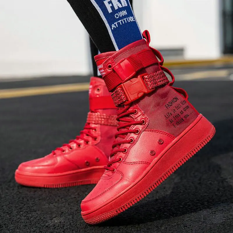 Baskets Mode Casual Chaussures 3737 Nouvelles Marche De blanc orange Haut Pp mollet Femmes Dames Bottes Hip hop rouge Noir Mi Sneakers Appartements dessus Zq6wEqU8