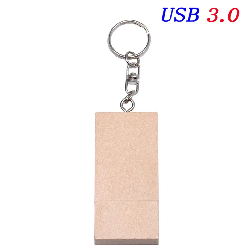 JASTER USB 3,0 5-цветная квадратная деревянная и бамбуковая usb+ цепь+ нажимная коробка USB флэш-накопитель 4 ГБ 8 ГБ 16 ГБ 32 ГБ 64 ГБ диск памяти - Цвет: Maple no box