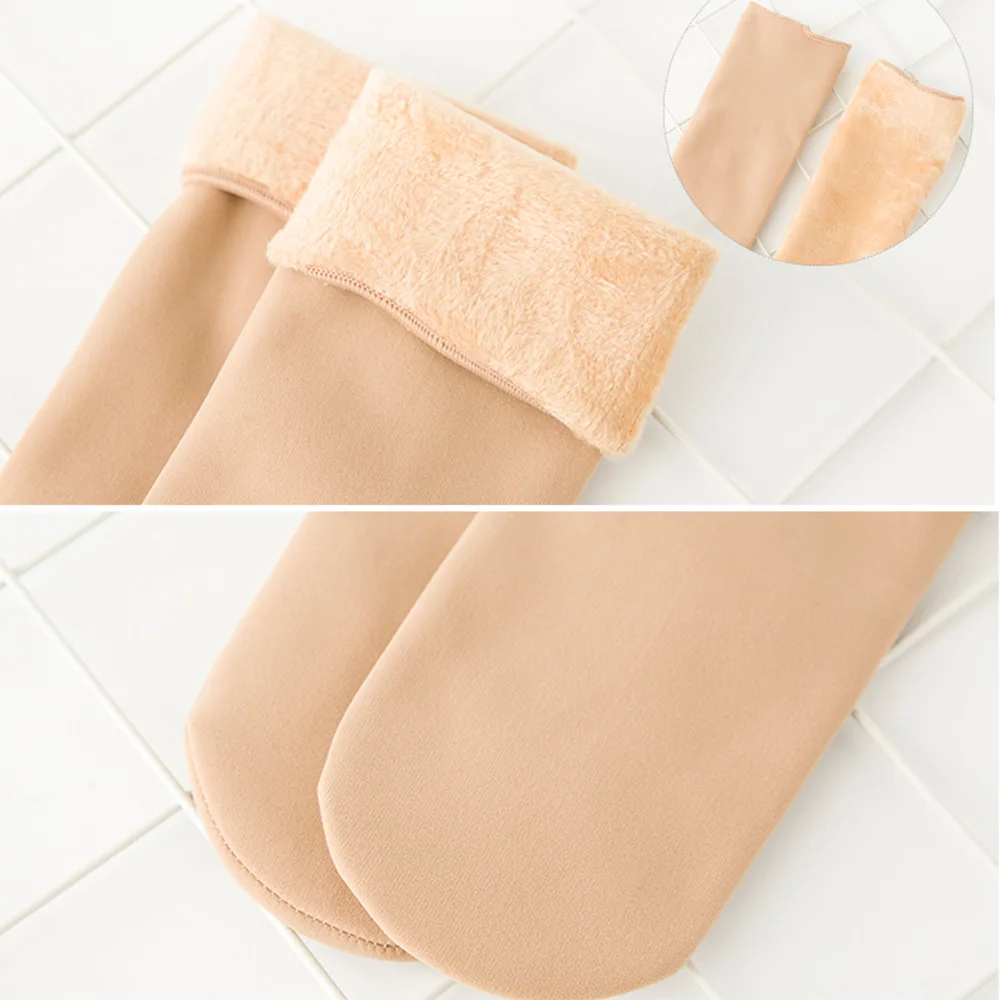 1Pair Women Fleece Socks Winter Sock For Lady Casual Soft Warm Footwear Elastic Fleece Lining Slipper Socks Velvet Solid Color 1Pair Women Fleece Socks Winter Sock For Lady Casual Soft Warm Footwear Elastic Fleece Lining Slipper Socks Velvet Solid Color