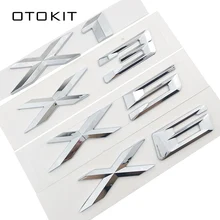 Adesivo emblema para bmw x1 x3 x5 x6 e83 f25 gt, letra prata e logotipo 3d acessórios estilo