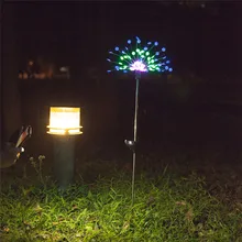 New 2pcs 90 Solar LED Light Snowflake Dandelion Shape Grass Fireworks Lamp Outdoor Lawn Garden Lights SF66