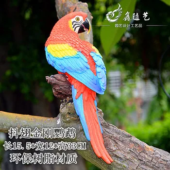 

Parrot ornament resin craftwork Garden Ornament ornaments on garden ornament trees statues Home wedding decoration dies