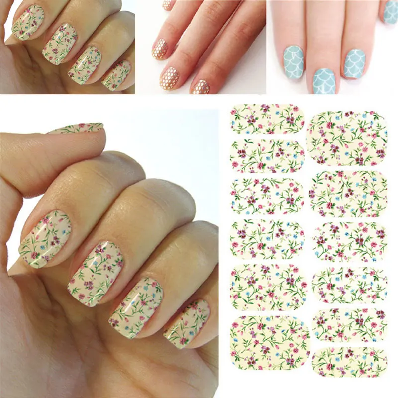 Nail Art Stickers Decals High Quality Floral Dazzle Flowers Mixed ...