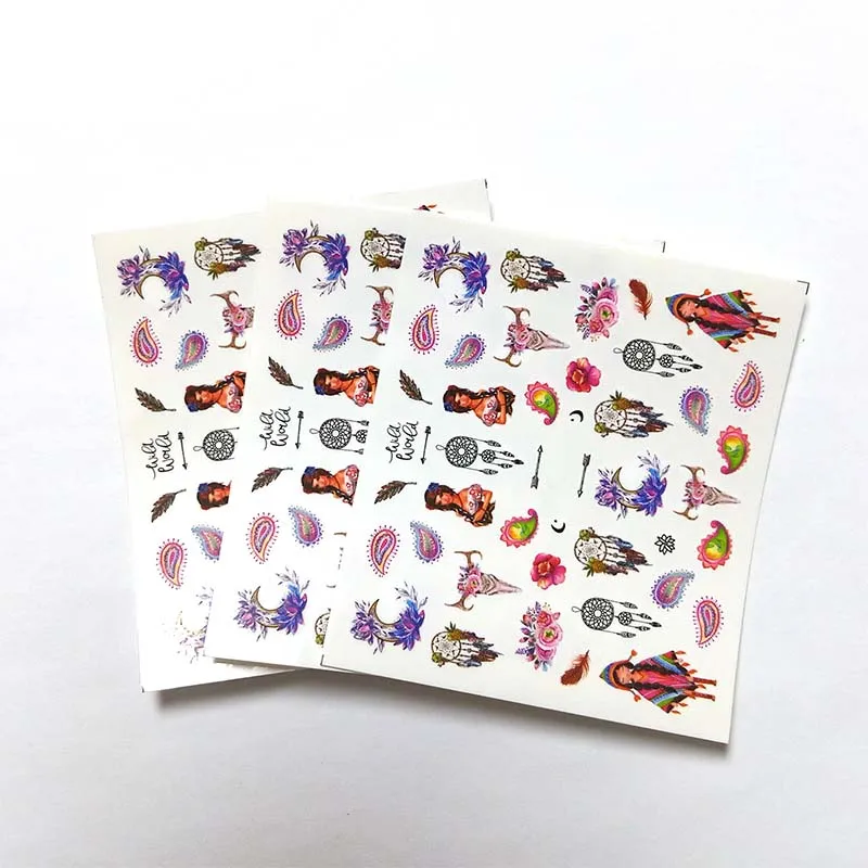 

3pcs Nail Sticker Feathe DIY Manicure Slider Embossed Adhesive Nail Art Tips Decorations Decals B55