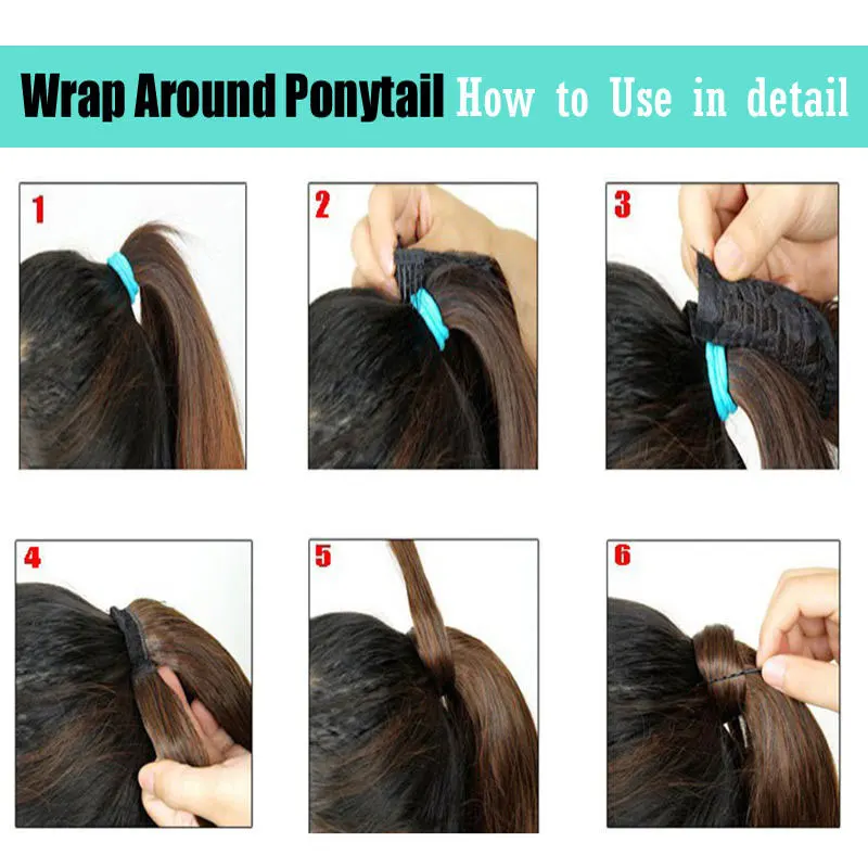 S-noilite Fake Hair Ponytail Long Straight Hair Pieces Synthetic Hair 125g 22-26\