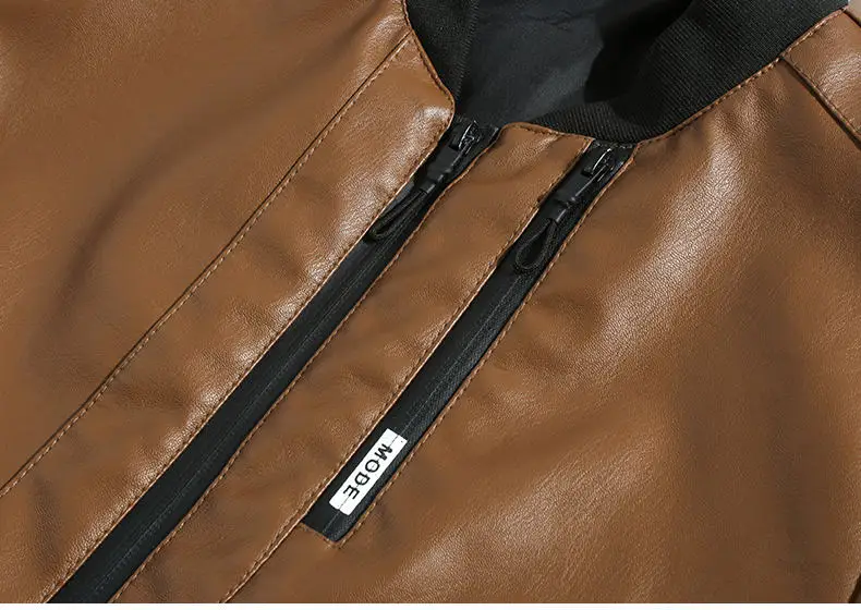 Leather Jackets Mens Winter Autumn Male Motorcycle Leather Jacket High Quality PU Spring Coats Man Black Blue Brown Red 2018 4XL 7