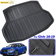 Acessórios automotivos para honda civic sedan, 2016-2019, 10th gen, forro para porta-malas, bota de carga, bandeja de chão protetor de lama