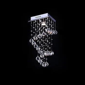 

1 Light, 25CM Square Modern LED K9 Crystal Ceiling Light For Living Room Dining Room,GU10 Bulb Included,Lustres De Sala Teto