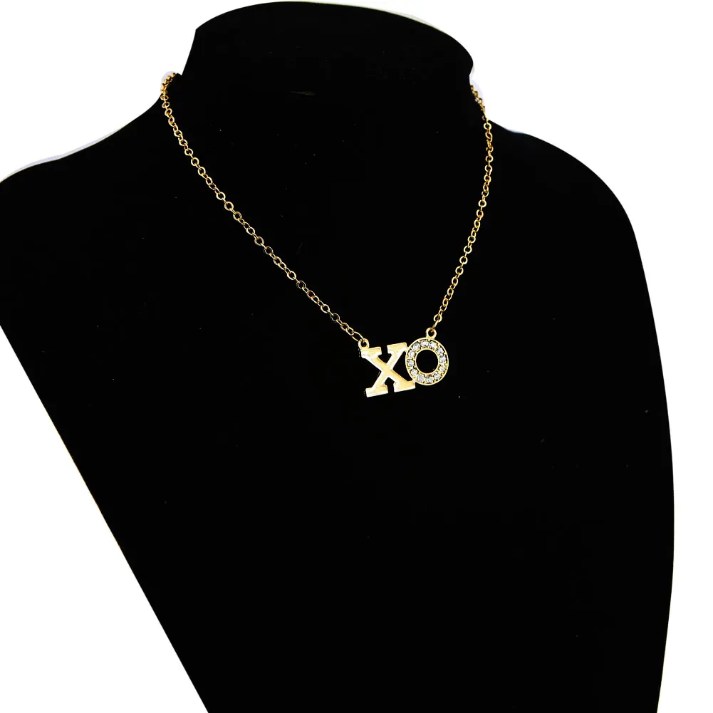 TrinketSea Мода XO письмо Кристалл Короткие подвески и ожерелья для Для женщин