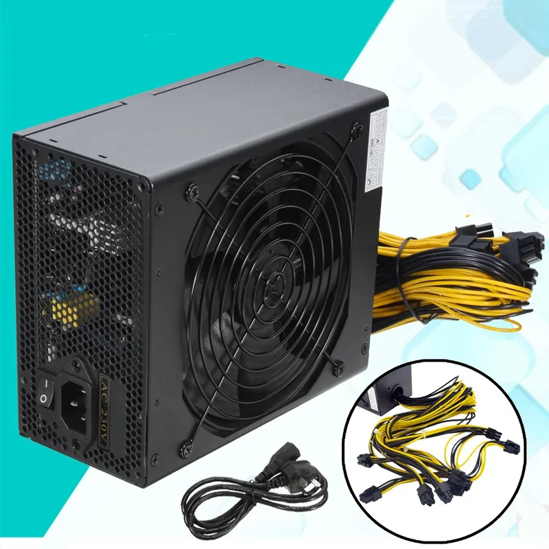 

New MAX 1850W Miner Mining Power Supply 6 Pin For Antminer Coin BTB S9/S7/A7/A6/L3/R4 High Quality Computer Power Supply For BTC