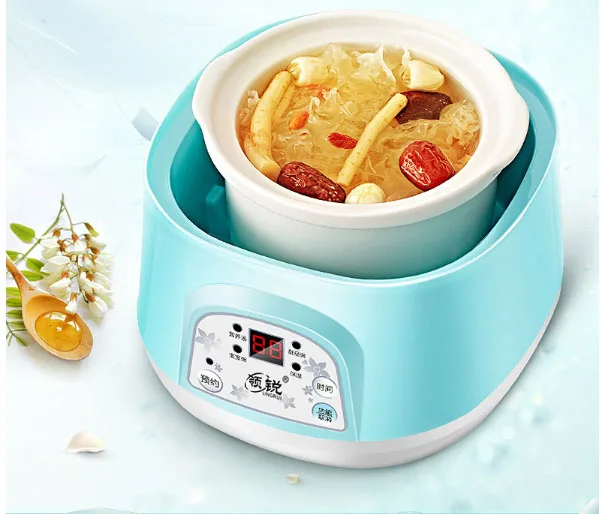 Автоматический электрический плита умный назначение сроки мини риса густой суп маленьких белый фарфор тушеная чашка