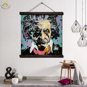 

Einstein Single Framed Scroll Painting Modern Canvas Art Prints Poster Wall Painting Artwork Wall Art Pictures Home Decor