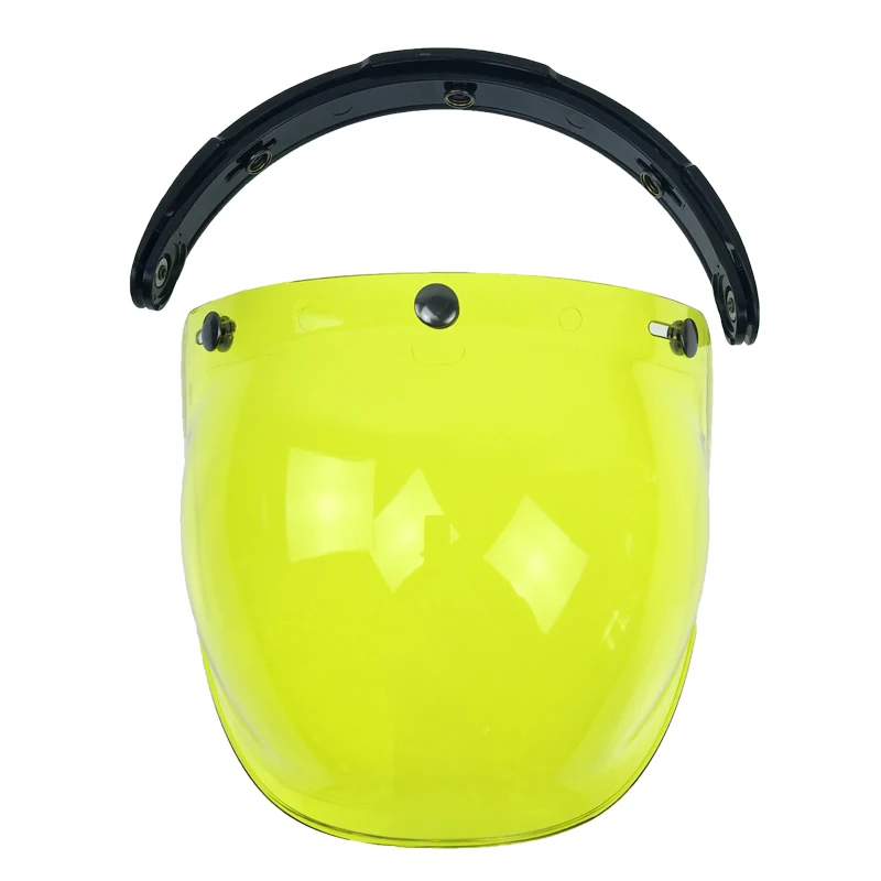 Винтаж шлем с открытым лицом шлем пузырьковый козырек шлем стекло для всех видов шлемов с 3 пряжкой, 10 цветов в ассортименте - Цвет: lemon yellow
