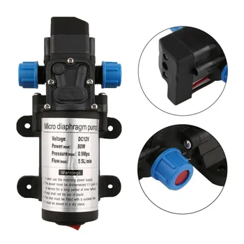 

DC 12V 80W Micro Electric Diaphragm Water Pump 5.5L/min High Pressure Car Washing Spray Automatic Switch For RV Boat J20C22