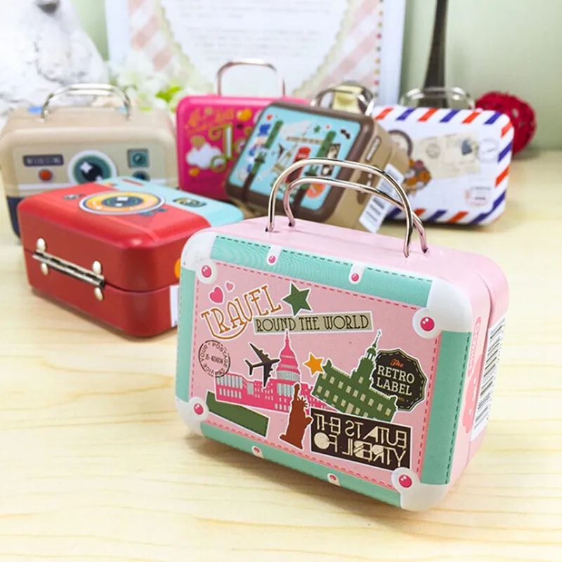 

Candy Box Square Small Portable Retro Tin Box for Candy Candle Flower Drum Ornaments Jewelry Tea Coins Snacks Storage Home Decor