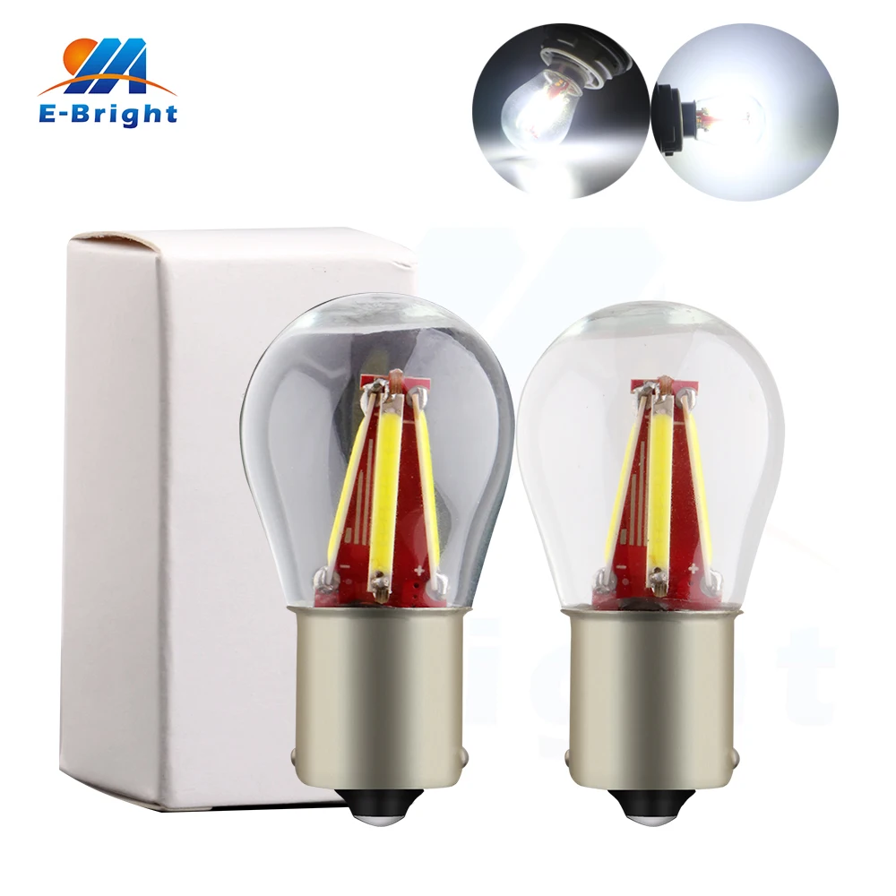 4 шт Стекло COB 40 SMD 12V авто лампа S25 1156 BA15S P21W BAU15S 1157 Белый светодиодный сигнальный