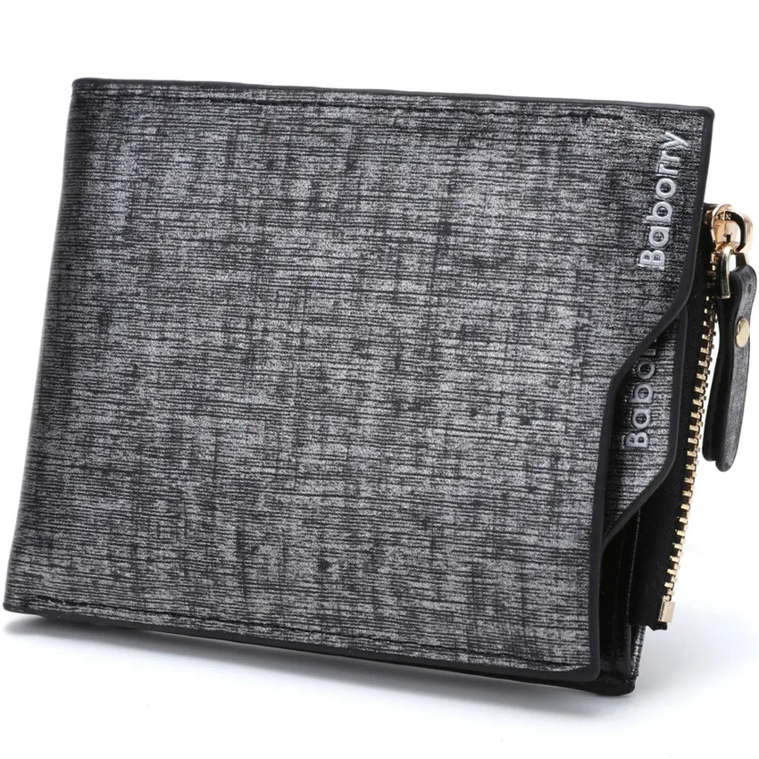 

New Zipper Men's Wallets PU Standard Wallet Men Purse Small Short Male Card Holder Money Coin Fashion Purses Pockets Fashion W07