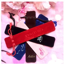 500 шт/партия стилус сенсорная ручка сумка держатель бархат для 14 см 12 см Хрустальная ручка сумка с ниткой Черный Синий Красный Кофейный розовый цвет