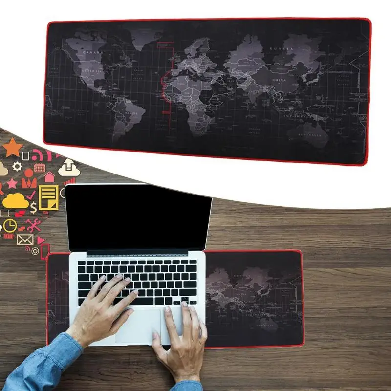 Новая карта мира, очень большой коврик для мыши, коврик из натурального каучука, настольный игровой коврик для мыши, офисный поставщик