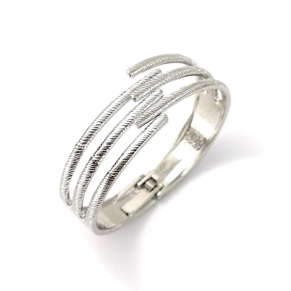 Бренд MANILAI, браслеты металлические для женщин, индийский цинковый сплав, браслеты для девочек, браслеты, женские массивные женские ювелирные изделия - Окраска металла: Silver Bangles