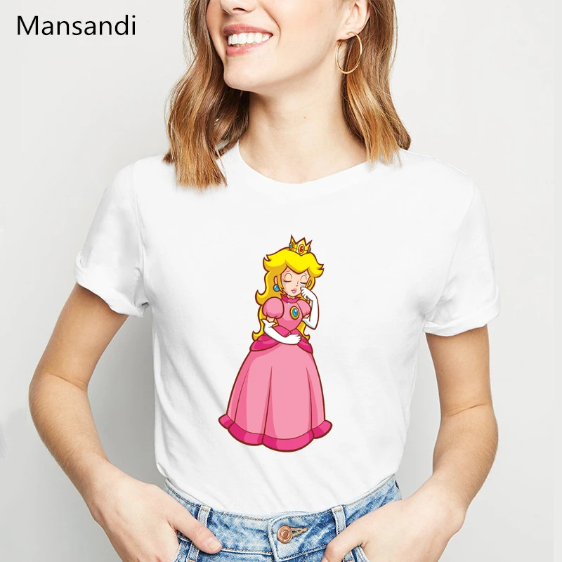 

pink White Snow Princess cartoon print t shirt women clothes 2019 vogue funny tshirt femme harajuku shirt female t-shirt tops