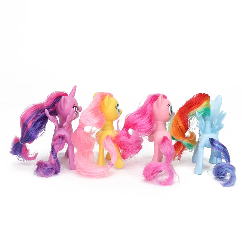 Игрушки My Little Pony Rainbow Dash Twilight Sparkle Pinkie Pie Fluttershy ПВХ экшн фигурка Коллекционная