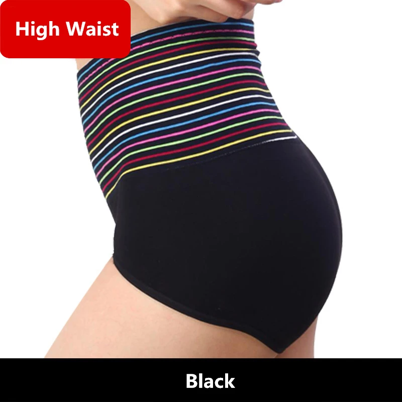 

High Waist Underwear Women Panties Cotton Striped Underwear Breathable Briefs Comfortable Woman Panties Culotte Femme