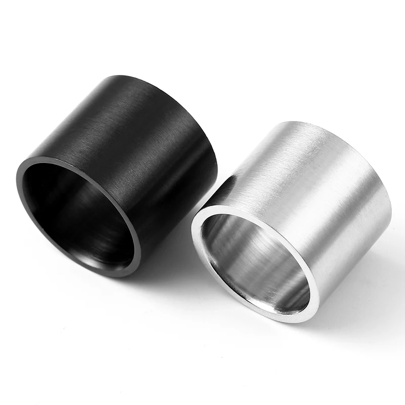 Silver Ring For Men Biker 18mm Stainless Steel