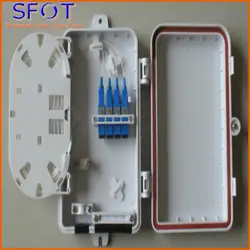 4-портовая коробка, с 1 шт. 1:4 PLC сплиттер SC/upc-разъем и 4 шт. SC/UPC адаптер установлен