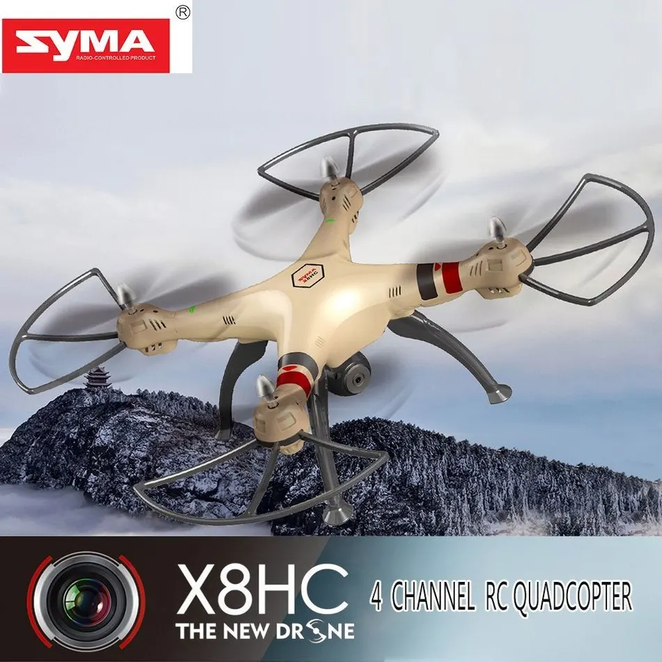 

Syma X8HC 2.0MP HD Camera 2.4GHz 4CH 6 Axis Gyro RC Quadcopter Barometer Set Height Automatic Air Pressure High 2016