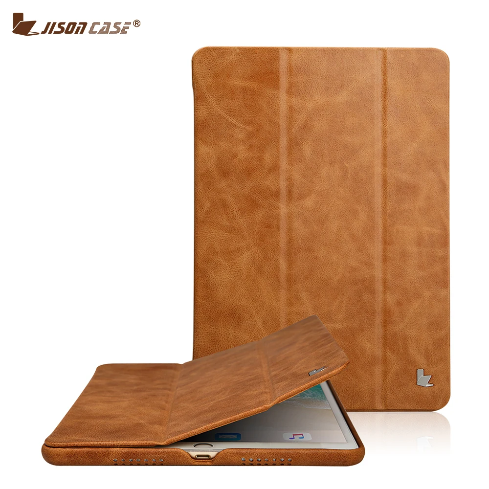Jisoncase Genuine Leather Smart Cover for iPad Pro 10.5 2017 Case Luxury Leather Coque Tablet Case for iPad 10.5 inch Cover Capa