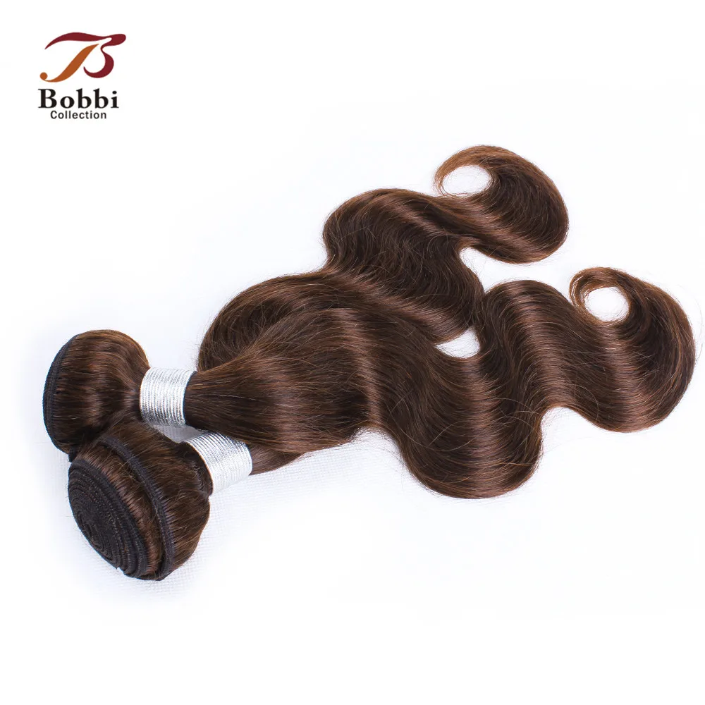 BOBBI коллекция 4 цвета шоколад коричневый 2/3 Связки с уха до уха 4*13 фронтальные индийские тела волна волос Remy натуральные волосы ткань