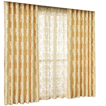 

European Golden Royal Luxury Curtains Jacquard for Bedroom Window Curtains for Living Room Elegant Drapes European Curtains