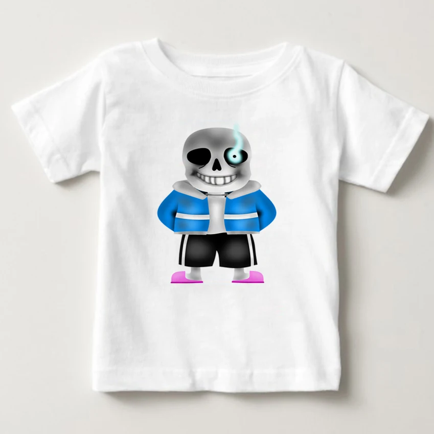 Коллекция года, Забавные футболки с принтом «Skull Brother Undertale» для мальчиков и девочек детские летние топы, Детская футболка с короткими рукавами одежда для малышей, YUDIE
